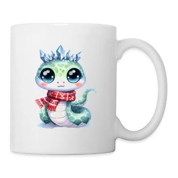 Niedliche Schlange mit Eiskristall Krone - Tasse - Weiß - Rechts