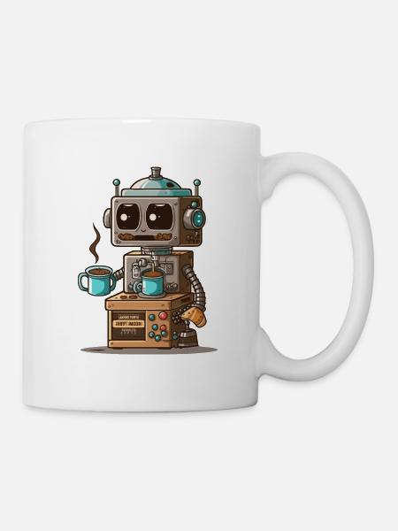 Robo-Kaffee - Tasse - Weiß