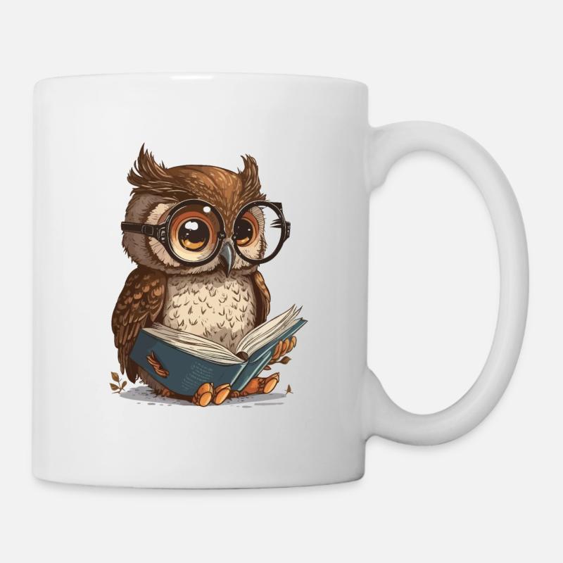 Weise Eule - Tasse - Weiß