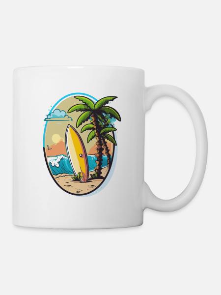 Der Wellenreiter - Tasse - Weiß