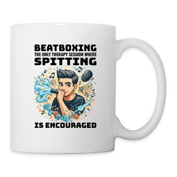 Beatboxing Lustiger rhythmischer Humor Vocal Percussion - Tasse - Weiß - Rechts