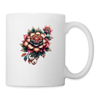 Schöne Blume - Tasse - Weiß - Rechts
