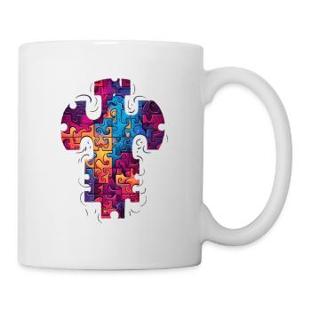 Belle croix de puzzle colorée - Mug blanc - blanc - Droite