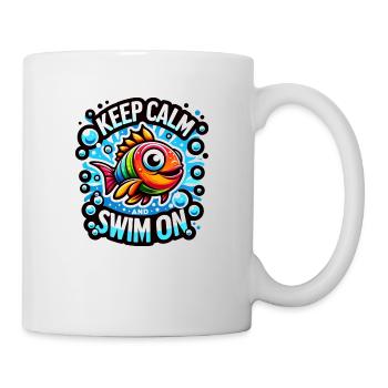Restez calme et continuez à nager - Mug blanc - blanc - Droite