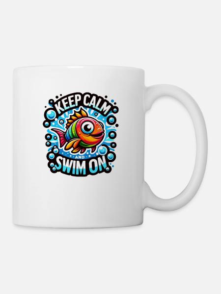 Keep Calm and Swim On - Tasse - Weiß