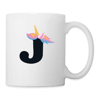 Unicorn Letter Rainbow Style "J" | be unique - Mug - white - Right