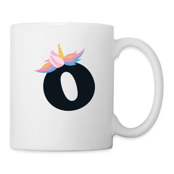 Einhorn-Buchstabe Regenbogenstyle "O" | be unique - Tasse - Weiß - Rechts