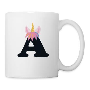 Unicorn Letter Rainbow Style "A" | be unique - Mug - white - Right