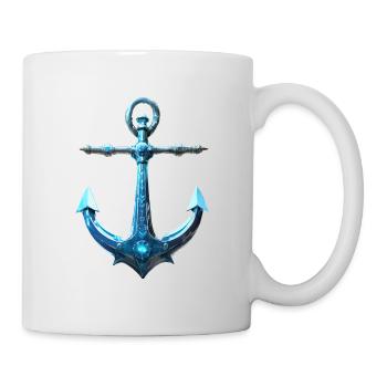 Küstendeern blauer Anker - Tasse - Weiß - Rechts