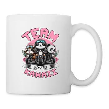 TEAM KAWAII-BIKER: PANDA, WASCHBÄR UND FAULTIER - Tasse - Weiß - Rechts