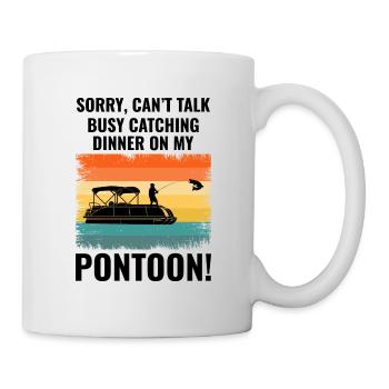 Pontonboot Motorboot Leises Angeln Retro - Tasse - Weiß - Rechts