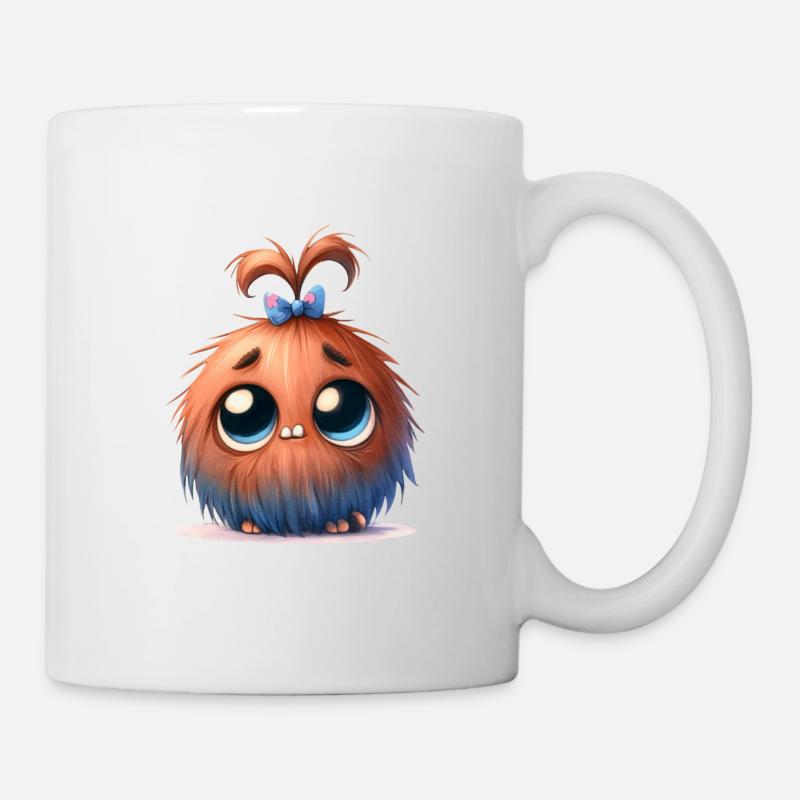 Monstre flou en fourrure avec nattes - Mug blanc - blanc