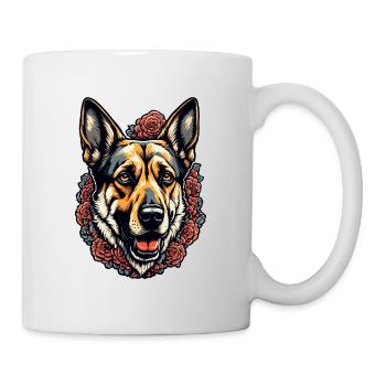 Chien / Animal / Animal de compagnie / Poilu / Berger allemand - Mug blanc - blanc - Droite