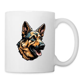 Chien / Animal / Animal de compagnie / Poilu / Berger allemand - Mug blanc - blanc - Droite