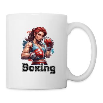 Boxerin / Sport / Kampf / Arena / Boxring / Fäuste - Tasse - Weiß - Rechts