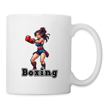 Boxerin / Sport / Kampf / Arena / Boxring / Fäuste - Tasse - Weiß - Rechts