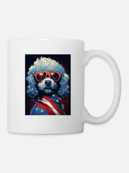 Cool Poodle with Sunglasses - Mug - white