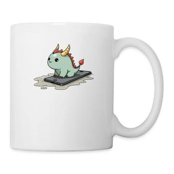 cute mythical creature on an iphone - Tasse - Weiß - Rechts