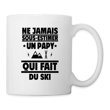 Ne sous-estimez jamais un papy skieur - Mug blanc - blanc - Droite