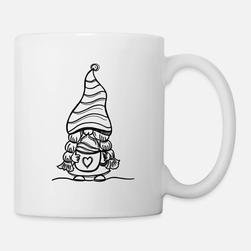 Kleiner Zwerg mit warmem Kakao - Tasse - Weiß