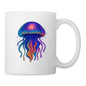 Neon Qualle - Tasse - Weiß - Rechts