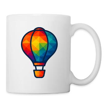 WPAP Polygon Kawaii Stil Baby Heißluftballon - Tasse - Weiß - Rechts