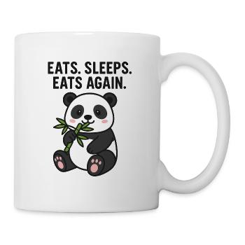 Cute Panda with Bamboo Eating Humor - Mug - white - Right