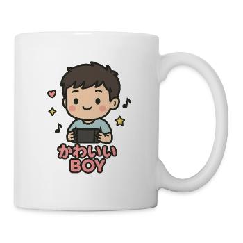 Süßer Junge mit Gamecontroller - Tasse - Weiß - Rechts