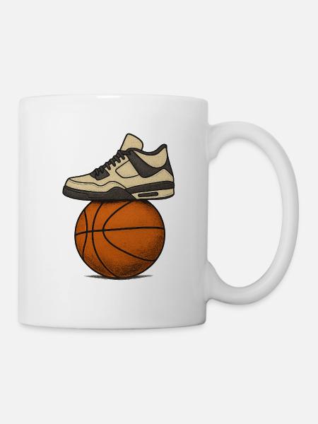 Sneaker Over Basketball Street Art - Mug blanc - blanc