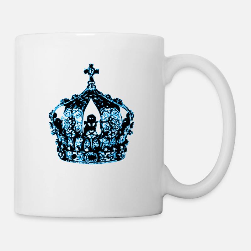 couronne bleu - Mug blanc - blanc