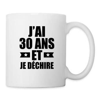 j'ai 30 ans et je déchire - Mug blanc - blanc - Droite