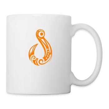 Maori Fishhook Matau Orange - Mug blanc - blanc - Droite