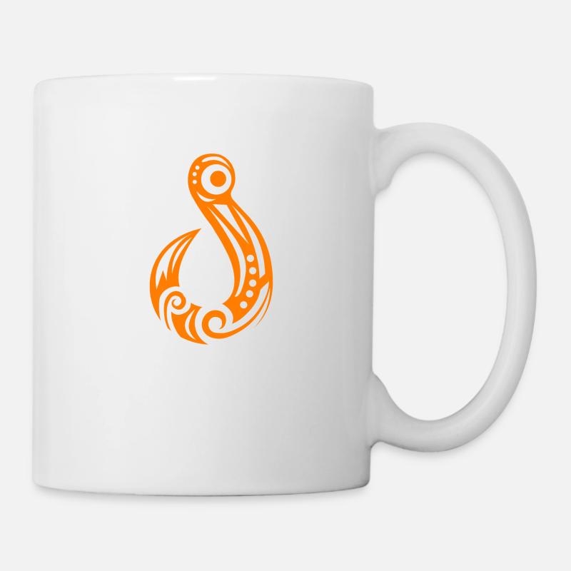 Maori Fishhook Matau Orange - Tasse - Weiß
