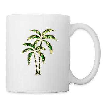 Palmen Tropical Tattoo Sommer Wellen Illustration - Tasse - Weiß - Rechts