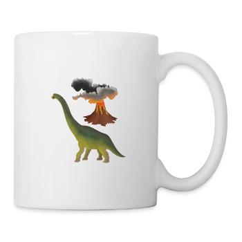 Dino and Volcano - Mug - white - Right