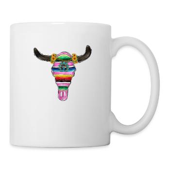 Serape Bull Skull and Turquoise - Mug - white - Right