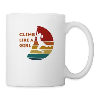 Vintage Climb Like A Girl | Girl Rock Climbing - Mug - white - Right