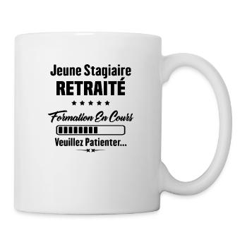 Jeune stagiaire retraité formation en cours - Mug blanc - blanc - Droite
