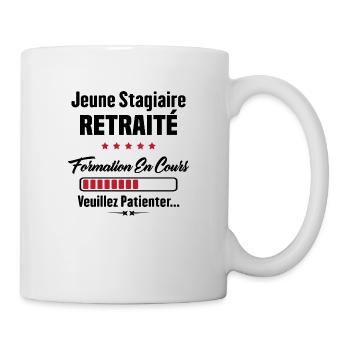 Jeune stagiaire retraité formation en cours - Mug blanc - blanc - Droite