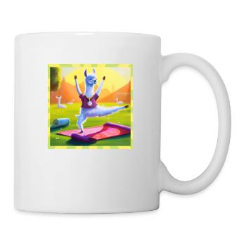 Yoga lustiges Alpaka süßes Lama Park Pilates - Tasse - Weiß - Rechts