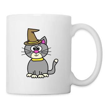 Katze Halloween - Tasse - Weiß - Rechts