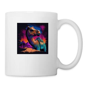 Camel with neon colors, synthwave / 80s - Mug - white - Right