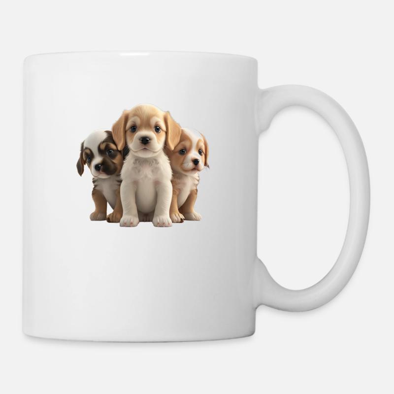 CHIOTS TOUS MIGNONS - Mug blanc - blanc