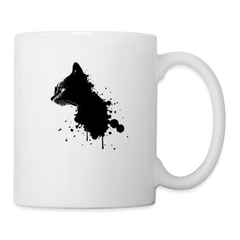 katze liebe haustier cat i love heart herz - Tasse - Weiß - Rechts