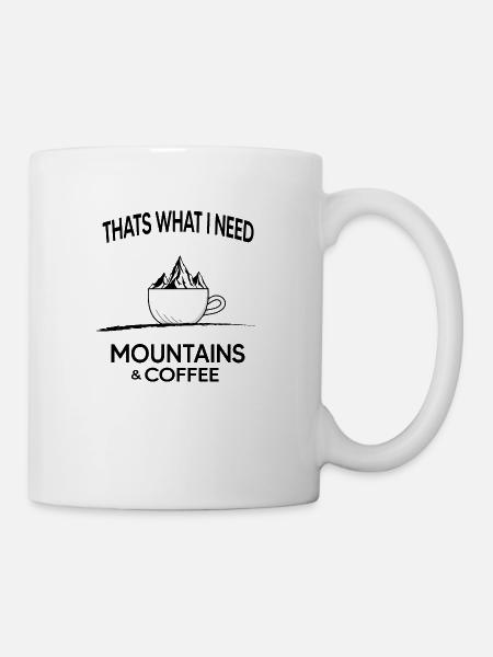 Alpin Berge & Kaffee Bergziege Bergwanderung - Tasse - Weiß