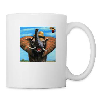 L’éléphant comme peinture à l’huile - Mug blanc - blanc - Droite