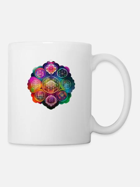 Blume des Lebens - Tasse - Weiß