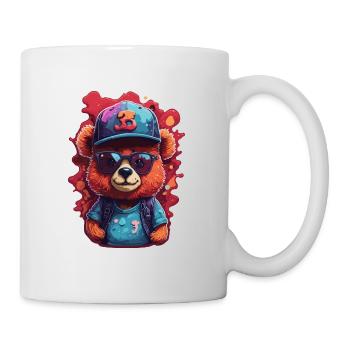 Bjorn Cool with Sunglasses and Baseball Cap - Mug - white - Right