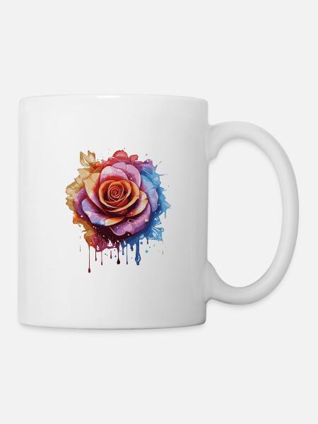 Rainbow Rose - Tasse - Weiß