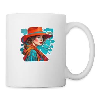 Dame à la tête - Mug blanc - blanc - Droite